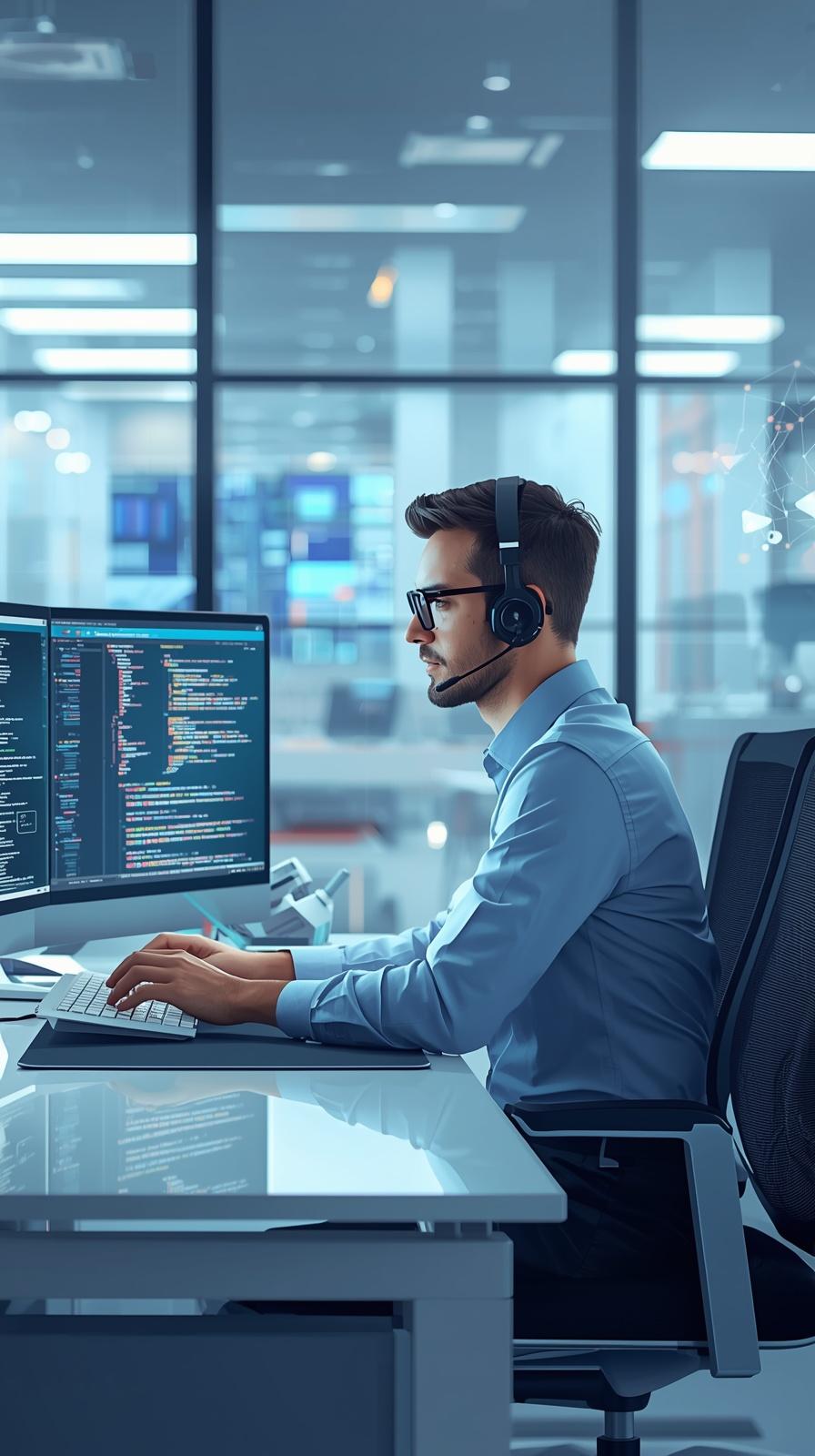 Tech support specialist managing mobile devices — Cima Tech Services provides hands-on MDM support for Tampa Bay businesses